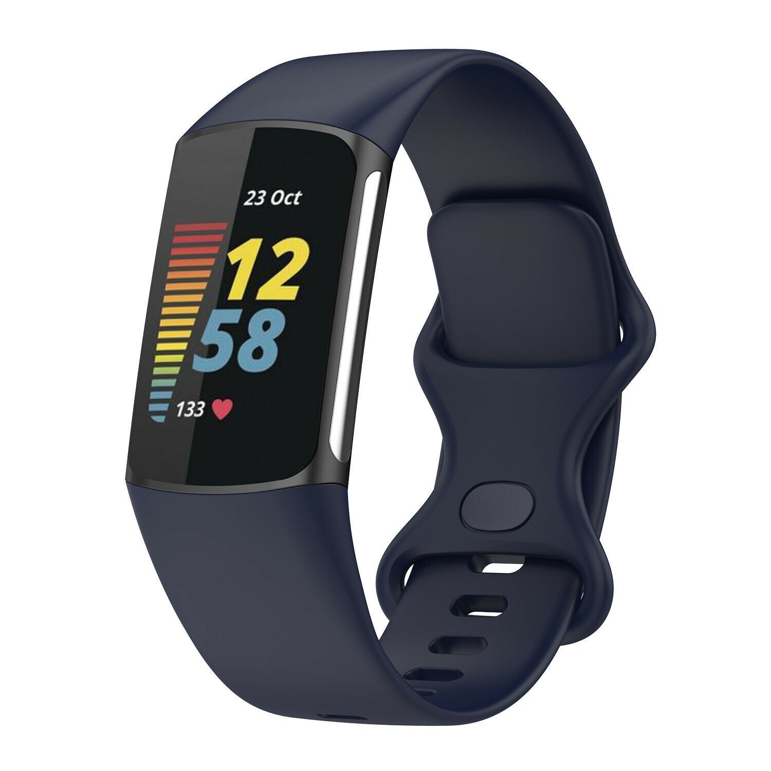 Ciemnoniebieska silikonowa opaska na nadgarstek Fitbit Charge 5