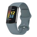 Fitbit Charge 5 Silicone Replacement Strap In Grey Blue