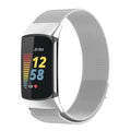 Fitbit Charge 5 sølv Milanese-rem til klokken