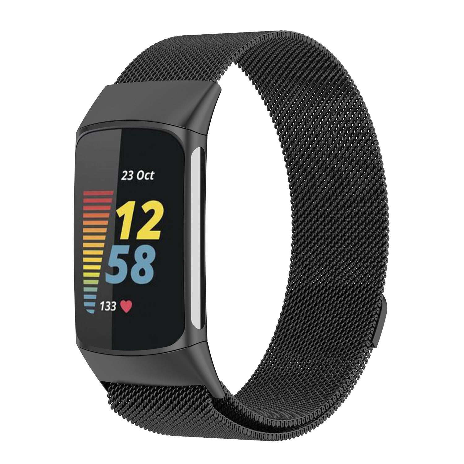 Svart Milanese Edition-armbånd for Fitbit Charge 5