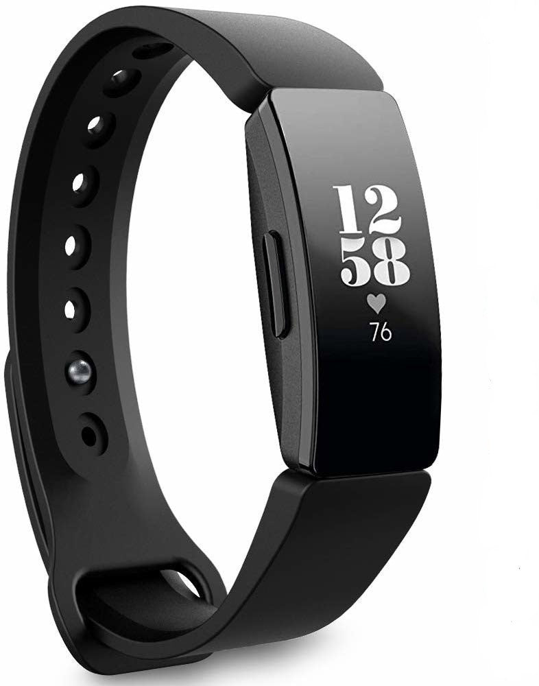 Fitbit Inspire用ブラックシリコン交換バンド
