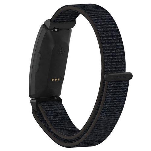 Black Nylon Wrist Strap For Fitbit Inspire HR And Inspire 2