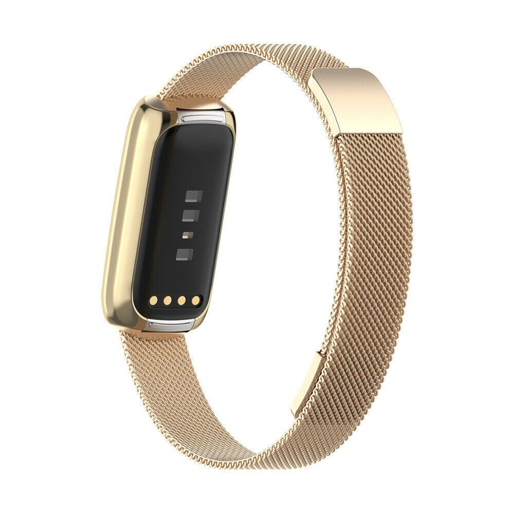 Fitbit Luxe Milanese-armband med guldfinish Champagne