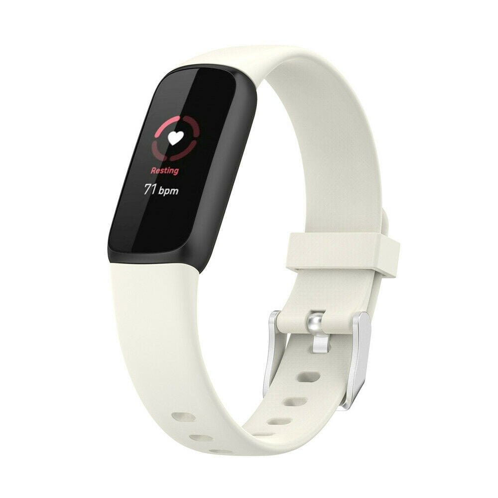 Off White Silicone Strap Replacement Band For Fitbit Luxe