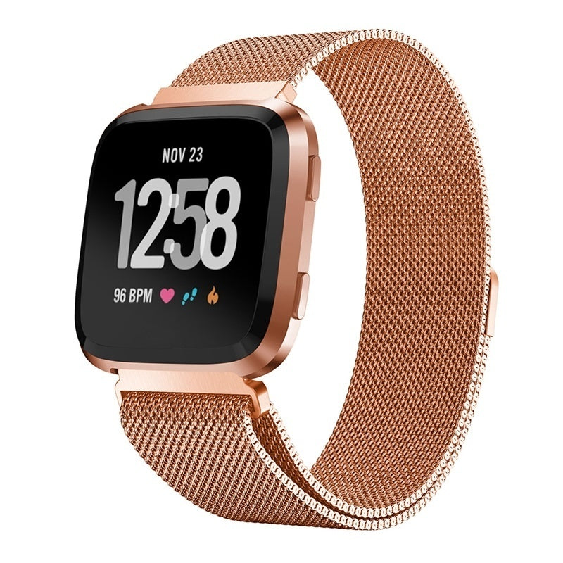 Pasek mediolański w kolorze różowego złota do Fitbit Versa i Versa 2