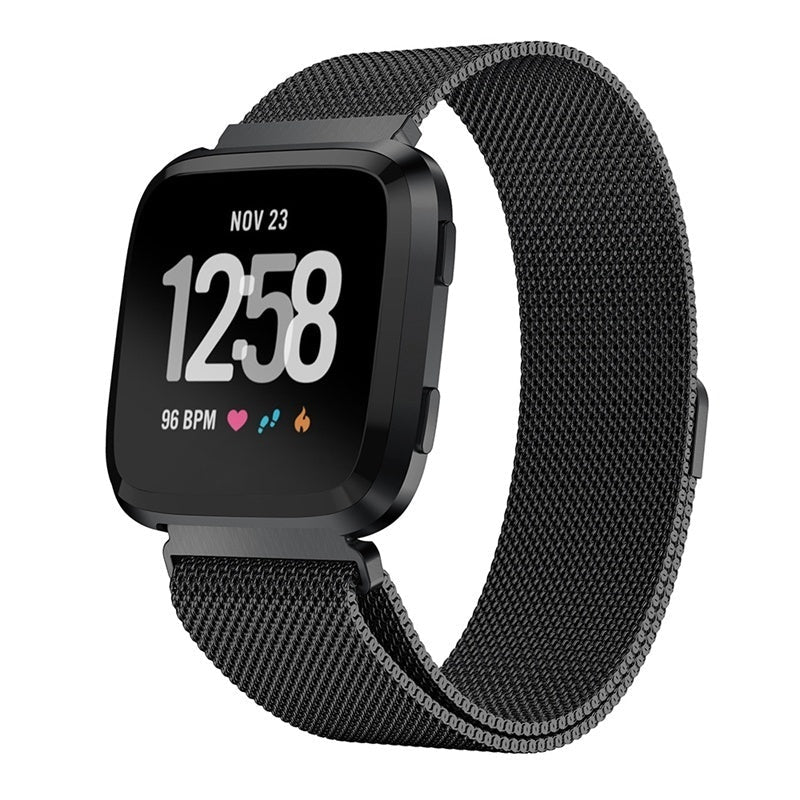 Milanesisk Rem i Sort til Fitbit Versa og Versa 2