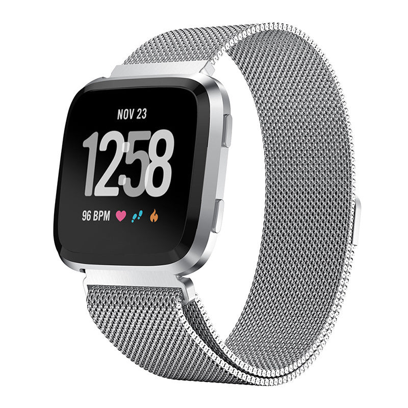 Sølv Milanese Rem til Fitbit Versa og Versa 2