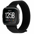 Cinturino in nylon nero per smartwatch Fitbit Versa e Versa 2
