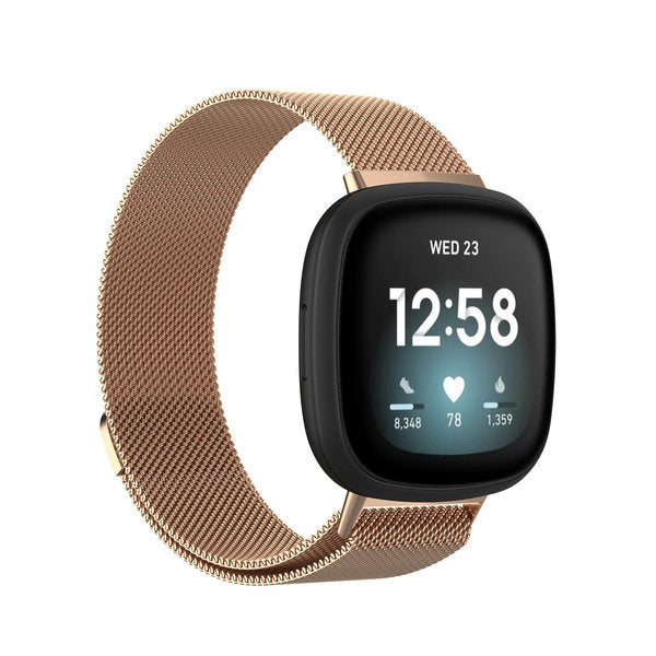 Fitbit Versa 3 Rose Gold Milanese Band For Smartwatch
