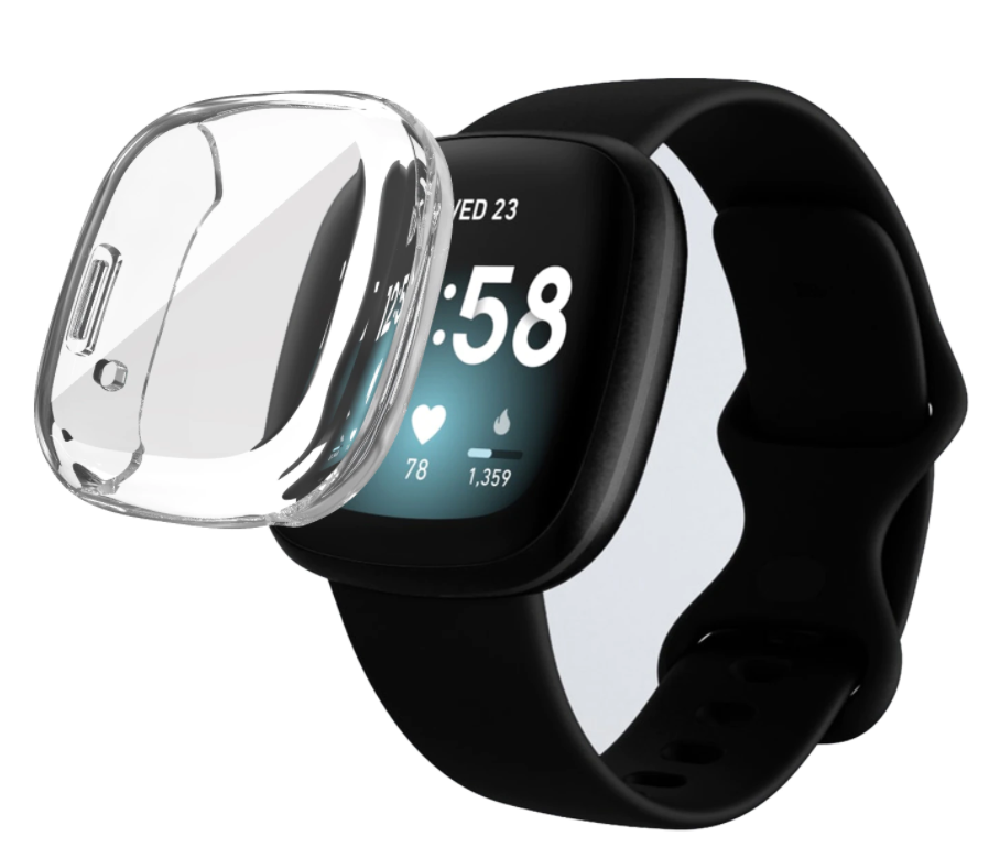 Elegantní tenký průhledný obal Fitbit Versa 3 s průhledným krytem