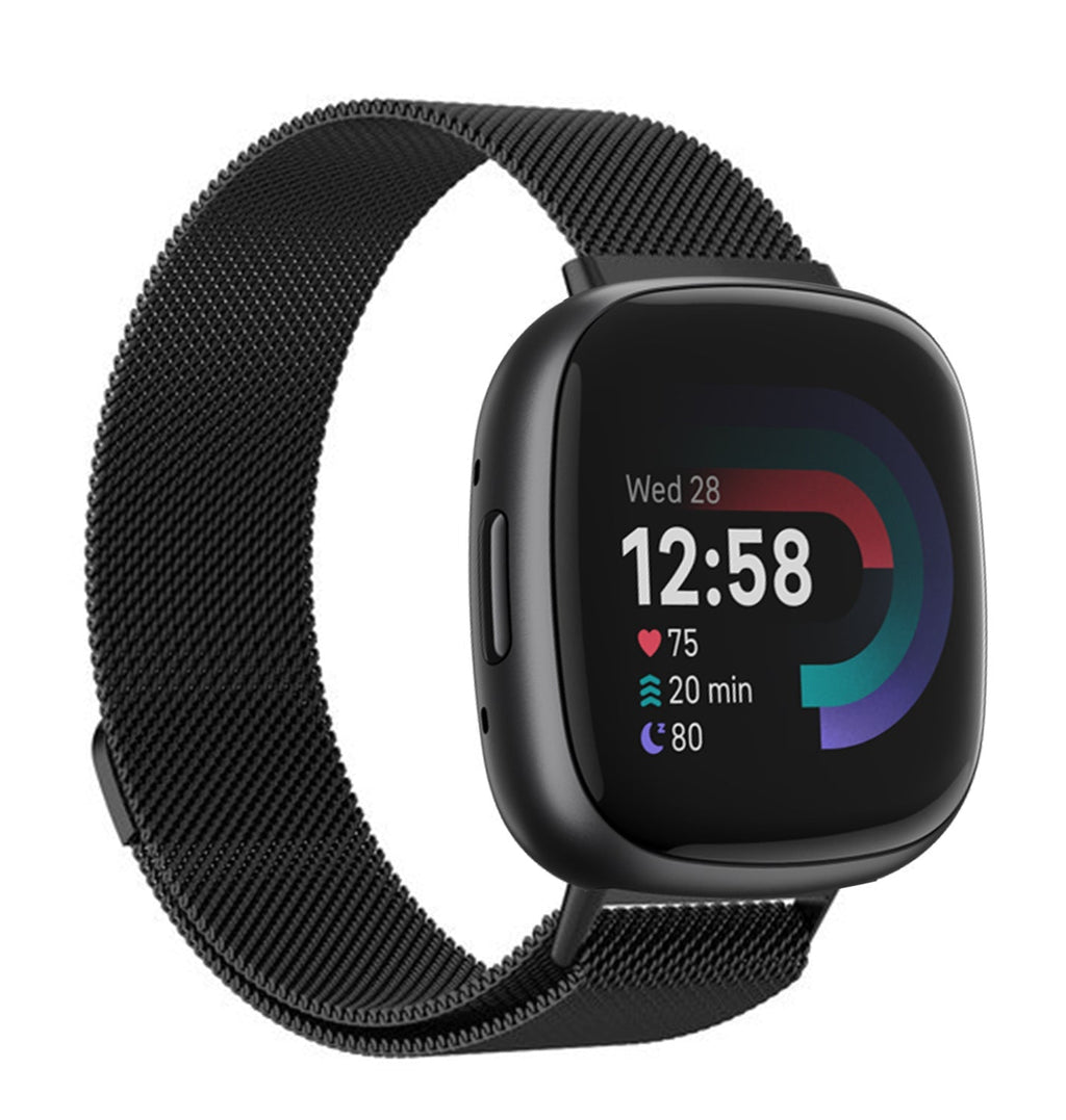 Cinturino Milanese Nero Premium per Fitbit Versa 4