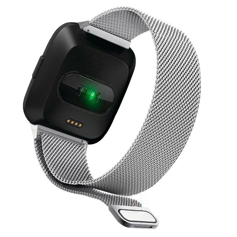 Sølv Milanese Rem til Fitbit Versa og Versa 2