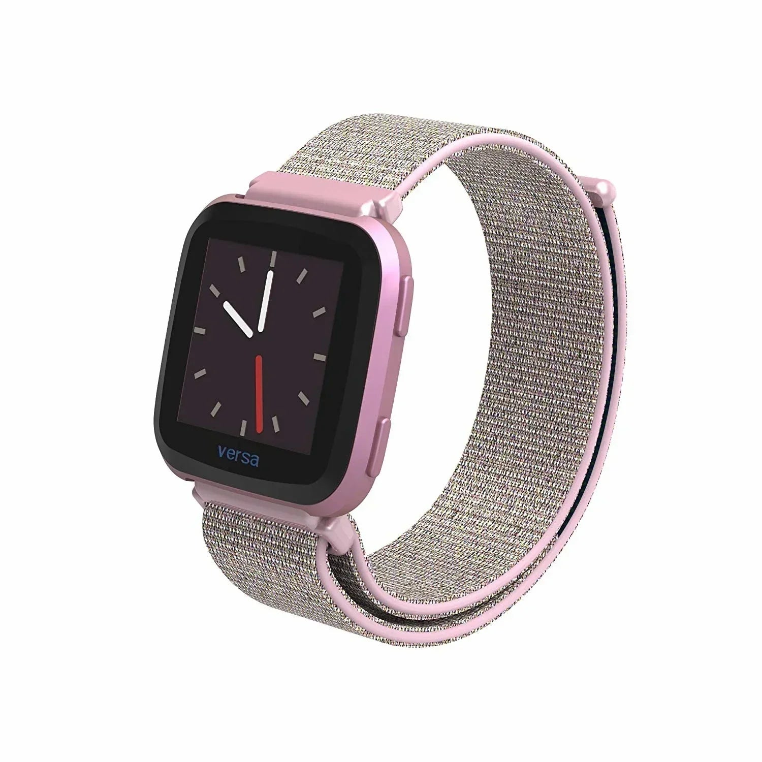 Elegantní růžový nylonový řemínek na zápěstí pro hodinky Fitbit Versa 2