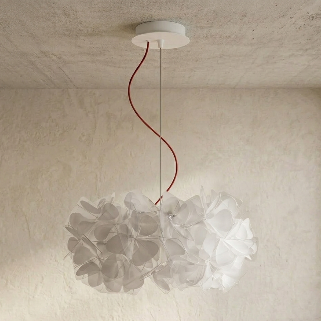 Lampa wisząca w kształcie skupiska płatków kwiatów, biała lub złota | Ormexis