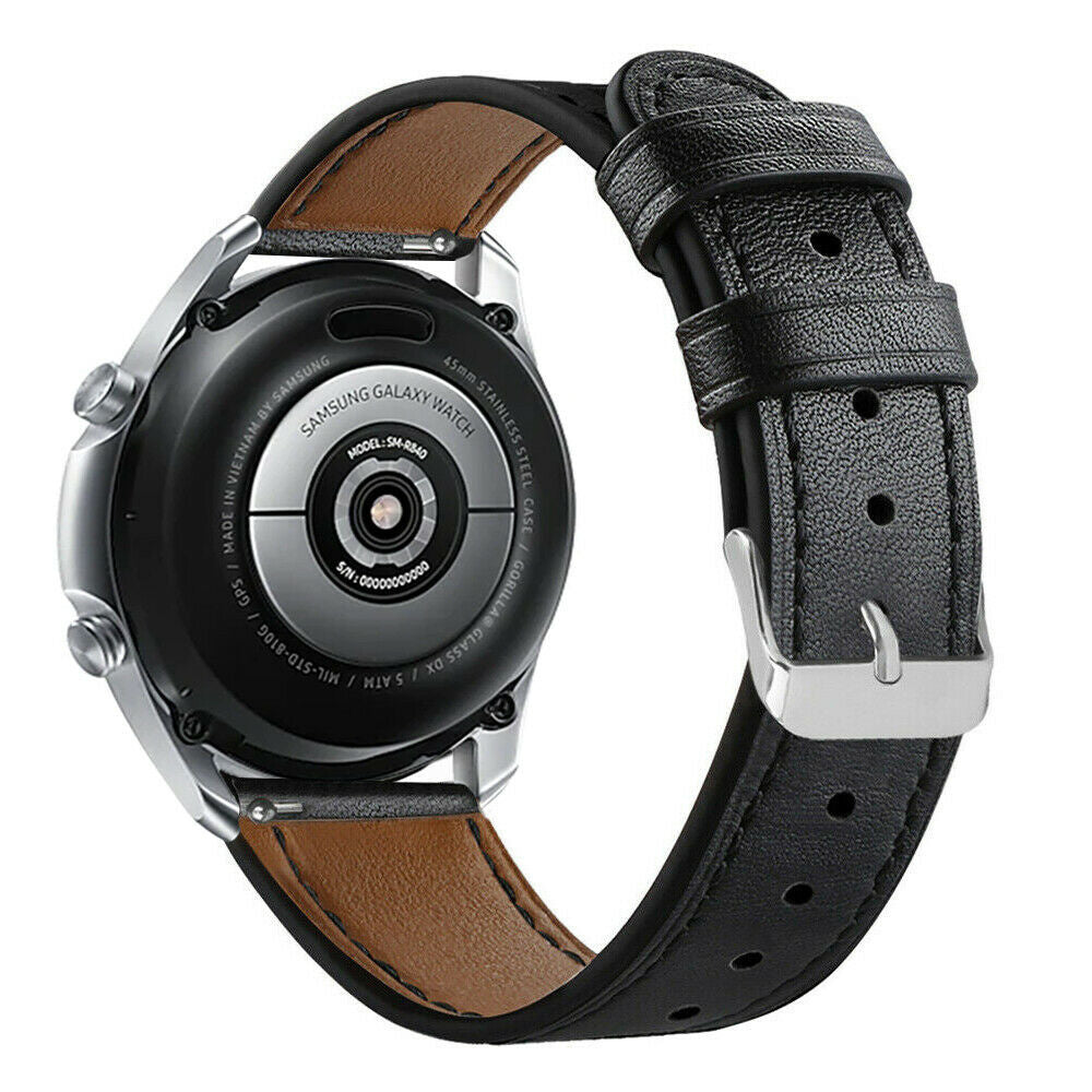 Pasek z czarnej skóry premium do Samsung Galaxy Watch 3 45mm