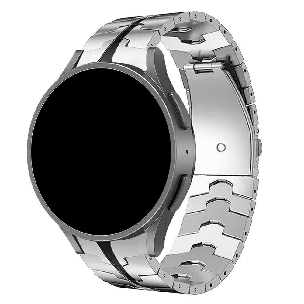 Edelstahlarmband für Samsung Galaxy Watch 6 Classic 47mm Silber und Schwarz