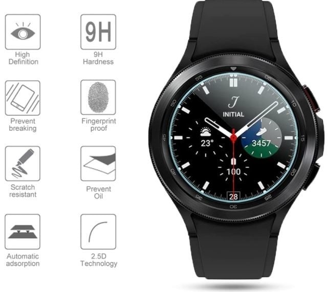 Protector de Ecrã em Vidro Temperado para Samsung Galaxy Watch 4 Classic 46mm