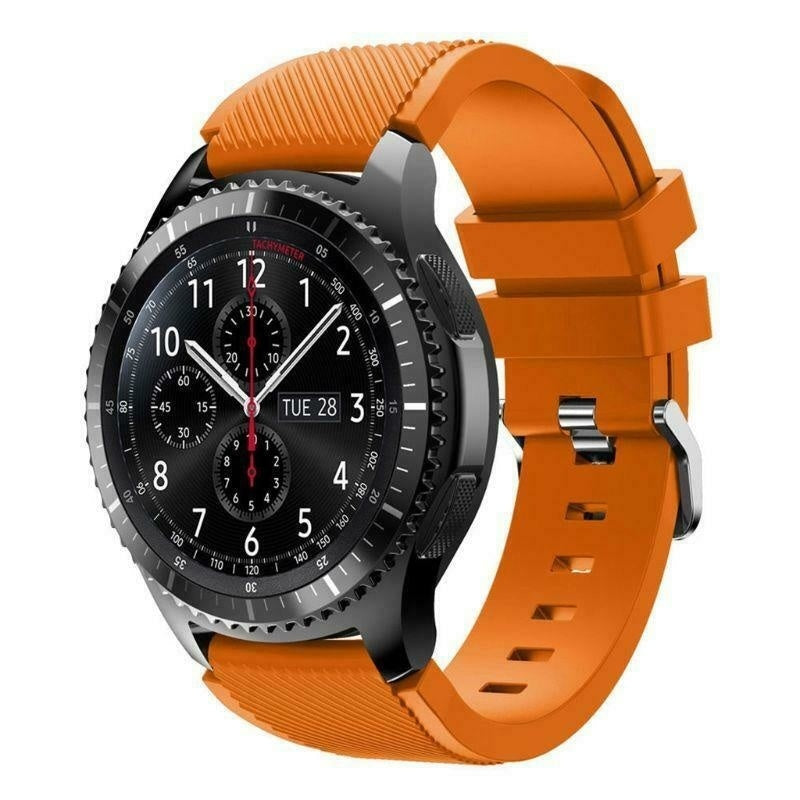 Příslušenství k Samsung Galaxy Watch 46mm s oranžovým silikonovým páskem