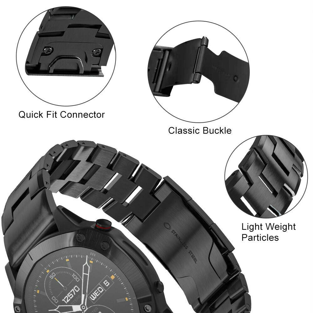 Garmin Fenix 5 Plus und Fenix 6 Pro schwarzes Titanarmband