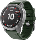 Garmin Fenix 5X And 6X Silicone Strap In Dark Green