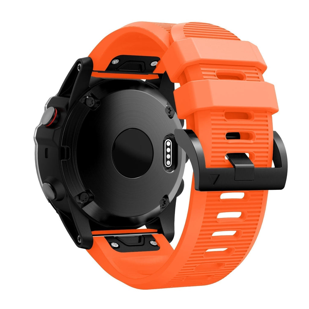 Cinturino in silicone arancione per orologio Garmin Fenix 5x e 6x