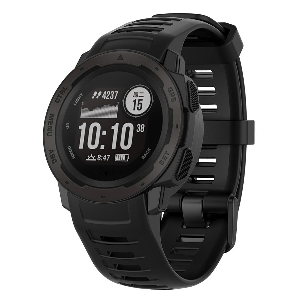 Garmin Instinct silikonarmband 1/2 svart klockarmband
