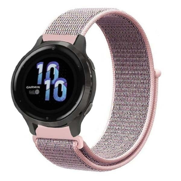 Correa de nylon rosa y gris de repuesto para Garmin Venu 2S