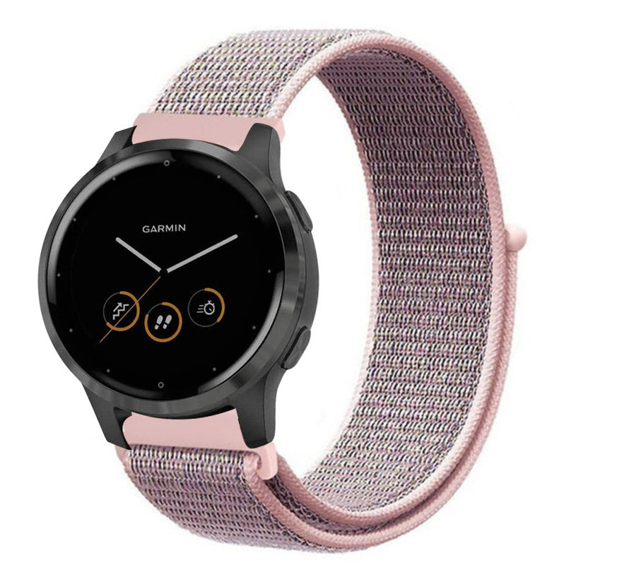 Garmin Vivoactive 4S Nylonarmband in Pink und Grau