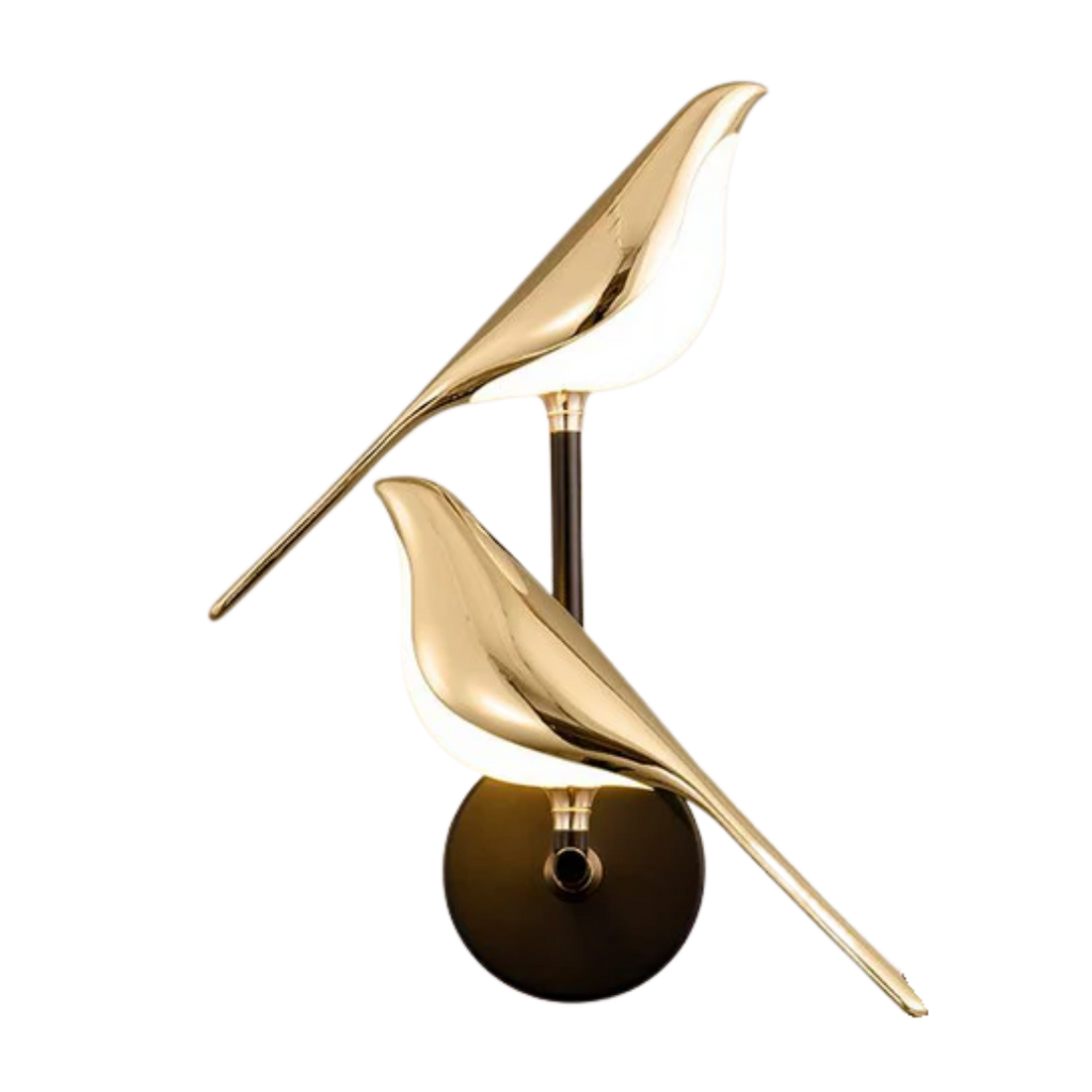 Goldene Vogelsilhouetten-Wandleuchte, moderne Wandleuchte | Ormexis