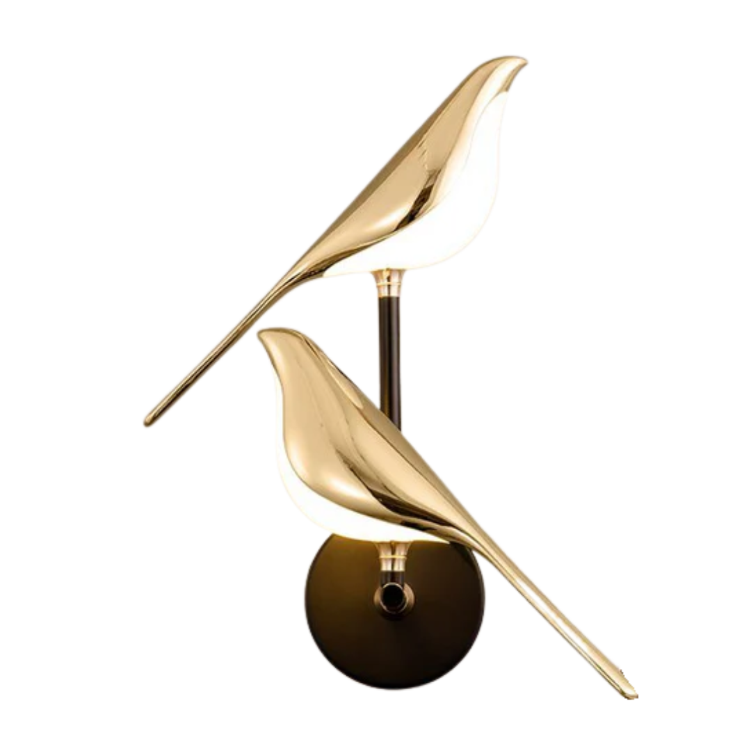 Goldene Vogelsilhouetten-Wandleuchte, moderne Wandleuchte | Ormexis