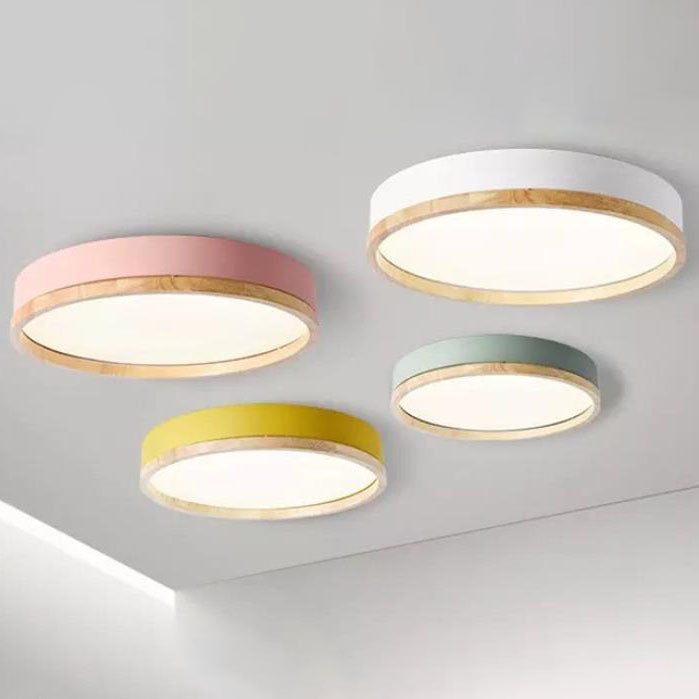 Zelené kulaté stropní LED svítidlo Nordic Scandi s přisazenou montáží | Ormexis