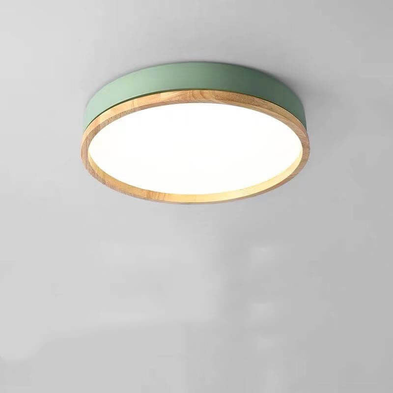 Zelené kulaté stropní LED svítidlo Nordic Scandi s přisazenou montáží | Ormexis