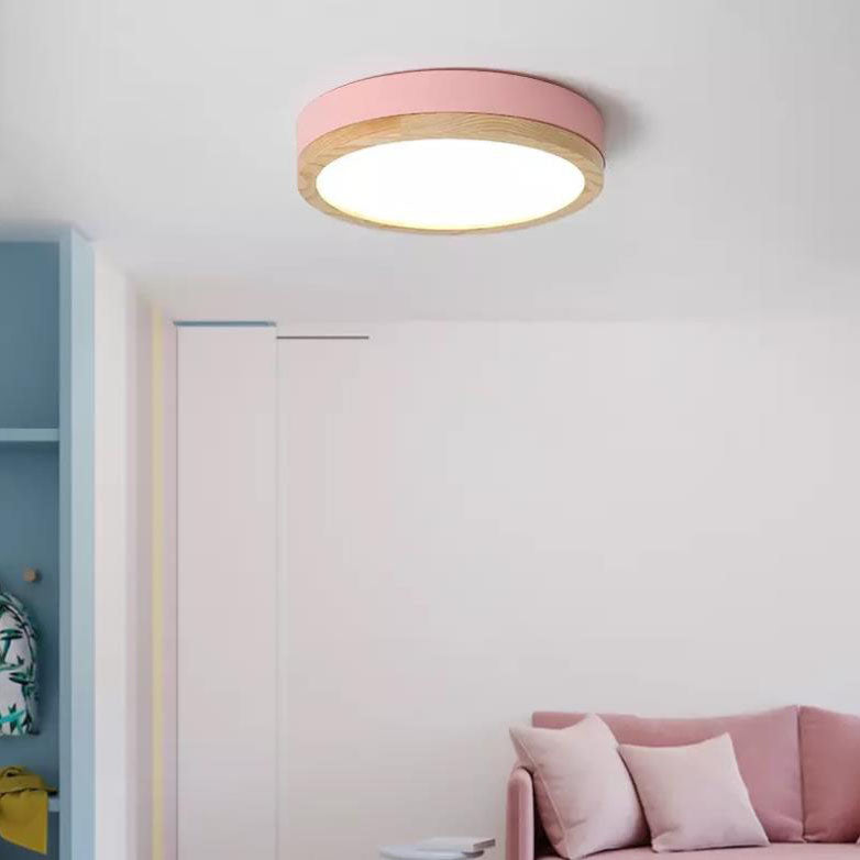 Zelené kulaté stropní LED svítidlo Nordic Scandi s přisazenou montáží | Ormexis