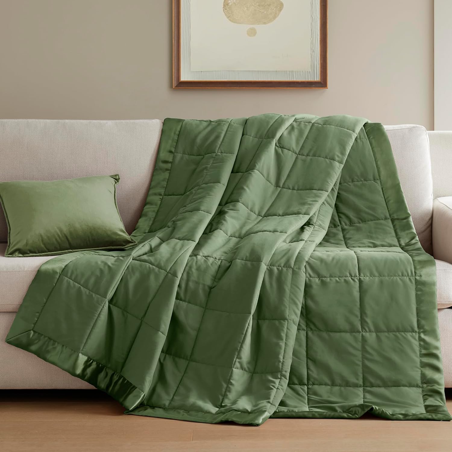 Coperta leggera morbida della collezione Windom con bordo in raso