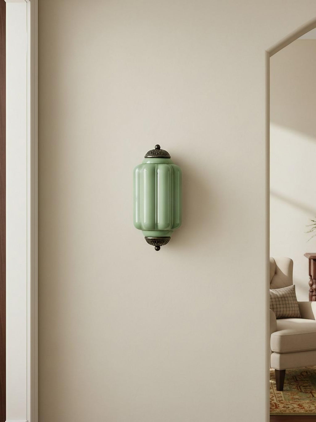 Ribbed Glass Capsule Wall Light | Ormexis