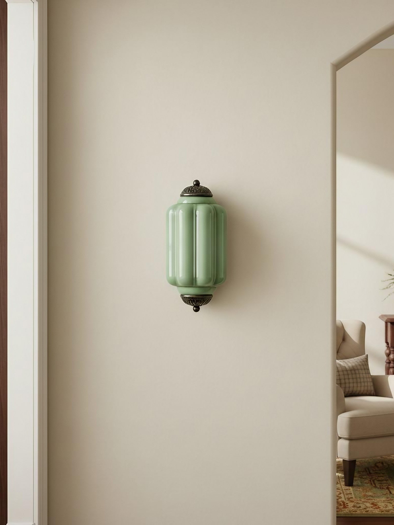 Ribbed Glass Capsule Wall Light | Ormexis
