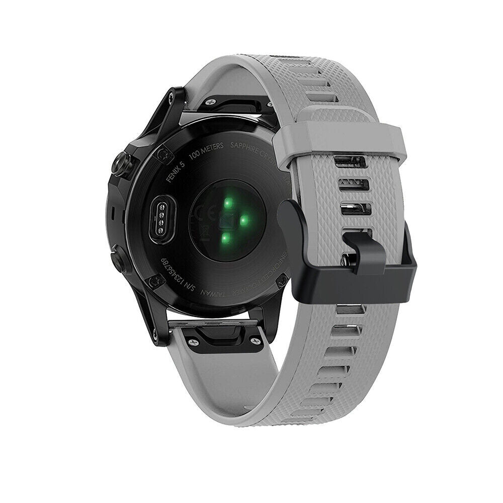 Grey Silicone Band For Garmin Fenix 5 Plus And Fenix 6 Pro Watches