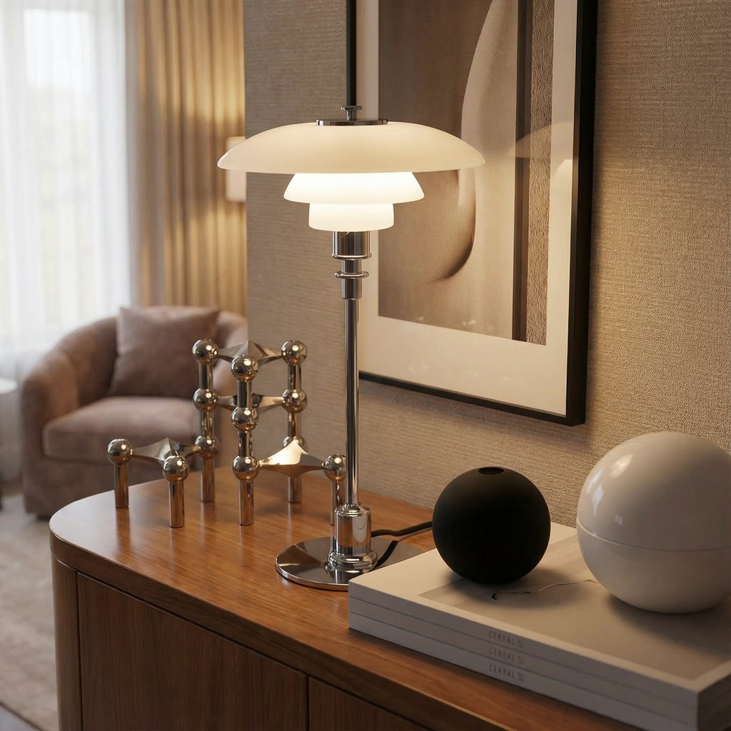 Nordica Halo Scandinavian Glass Table Lamp | Ormexis