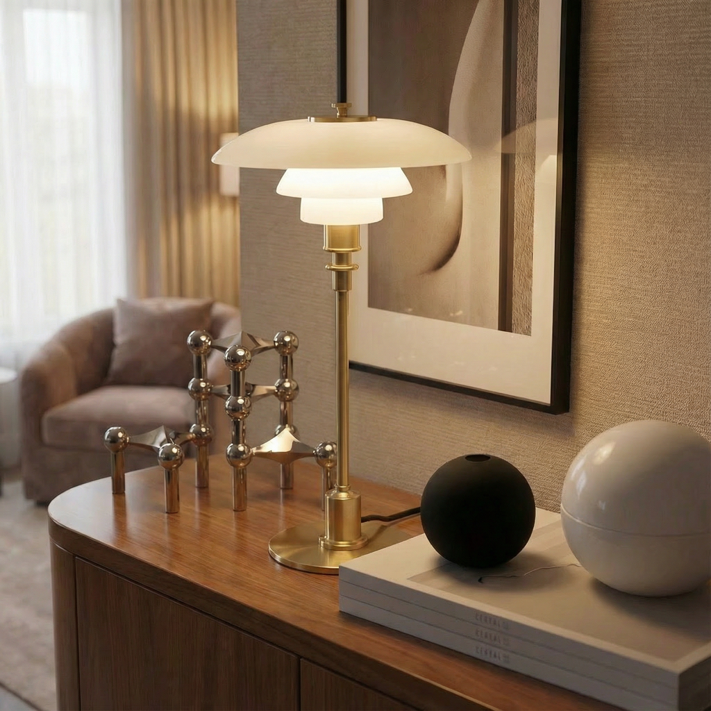 Nordica Halo Scandinavian Glass Table Lamp | Ormexis