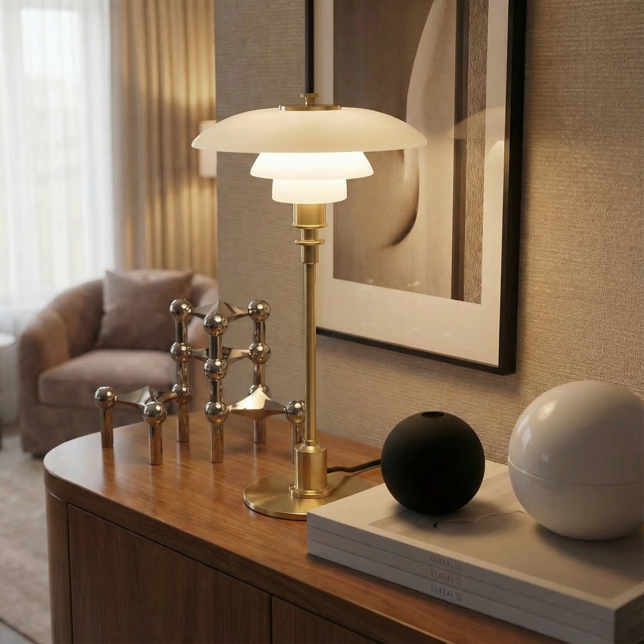 Nordica Halo Scandinavian Glass Table Lamp | Ormexis