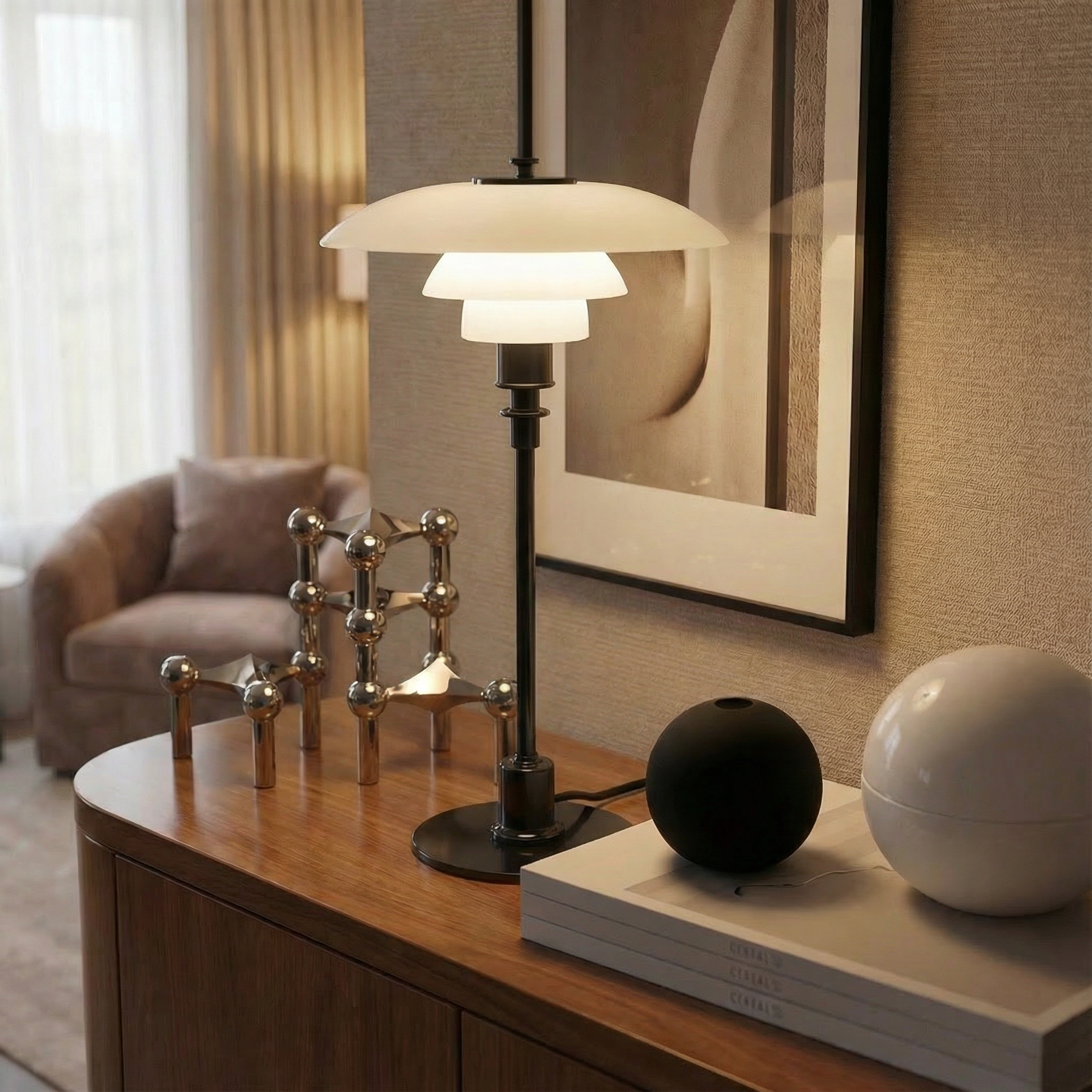 Nordica Halo Scandinavian Glass Table Lamp | Ormexis