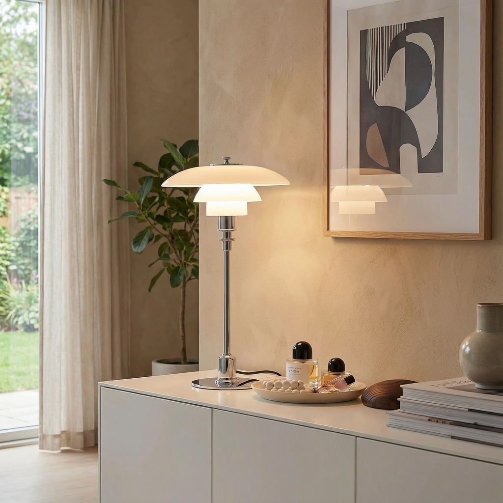 Nordica Halo Scandinavian Glass Table Lamp | Ormexis