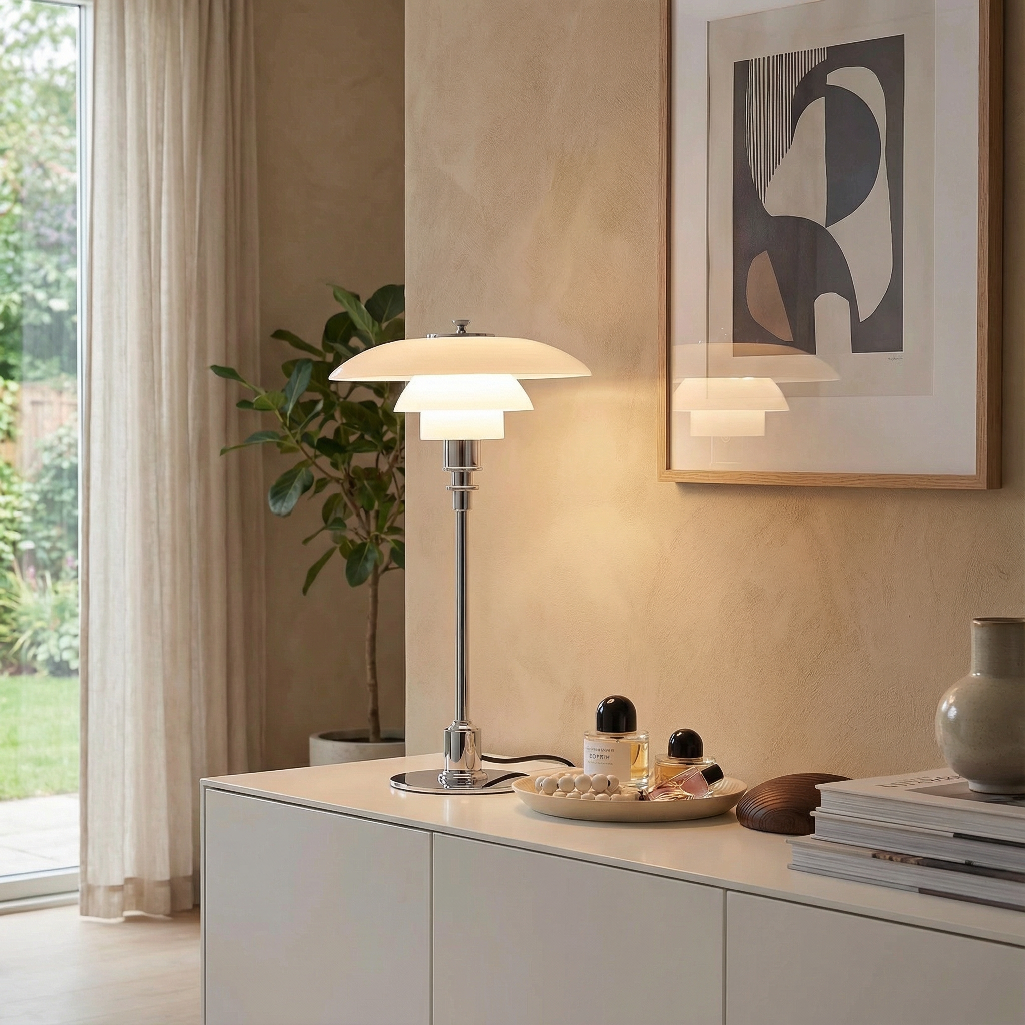 Nordica Halo Scandinavian Glass Table Lamp | Ormexis