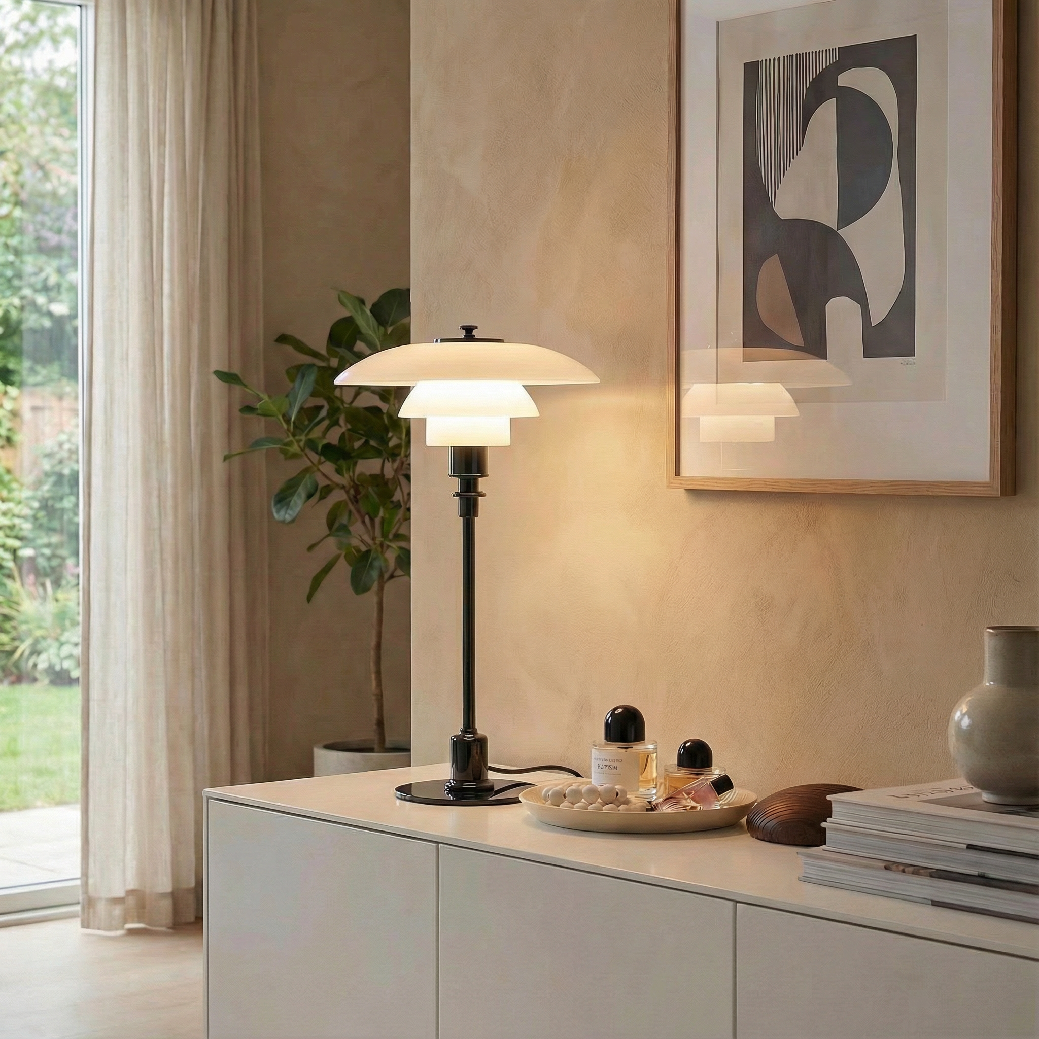 Nordica Halo Scandinavian Glass Table Lamp | Ormexis