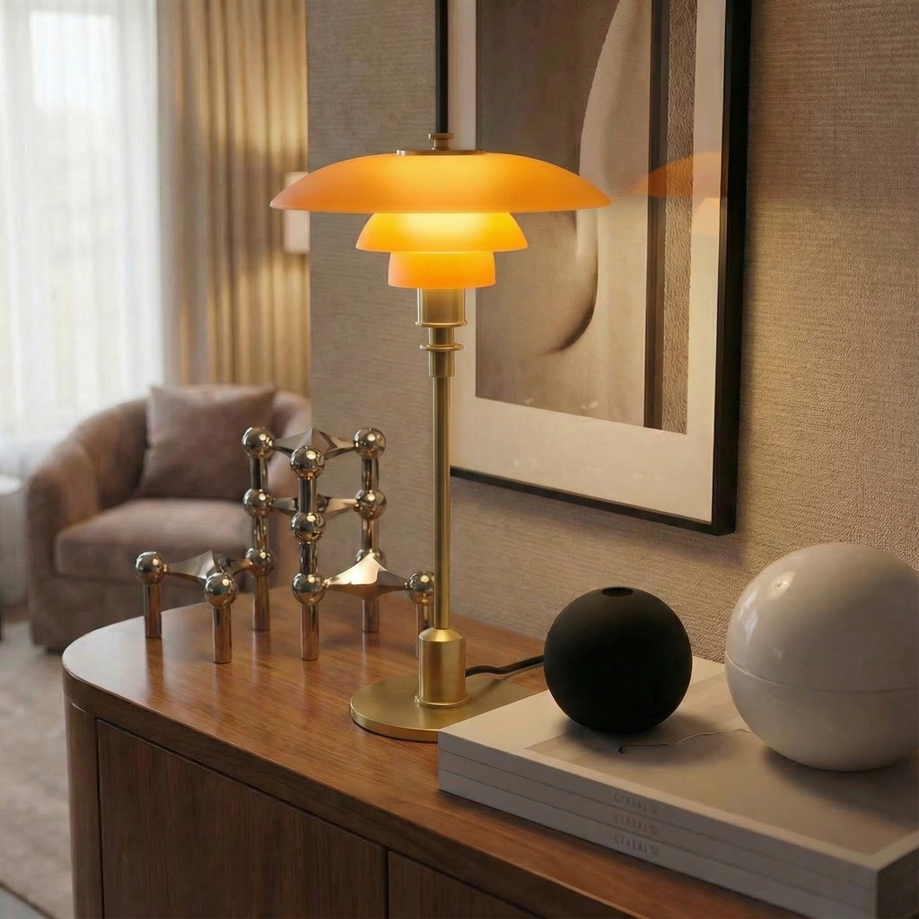 Nordica Halo Scandinavian Glass Table Lamp | Ormexis