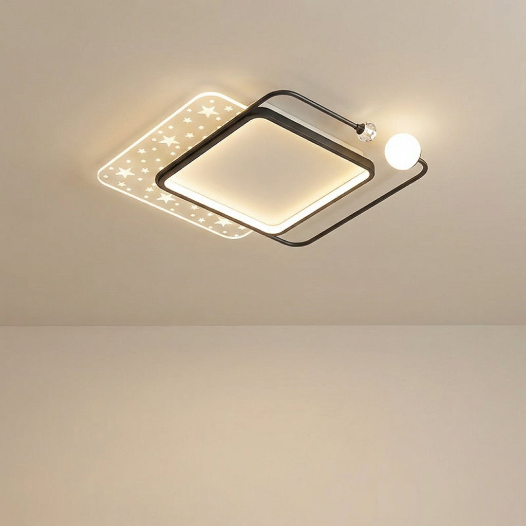Plafonnier LED carré à boule 52 cm | Ormexis