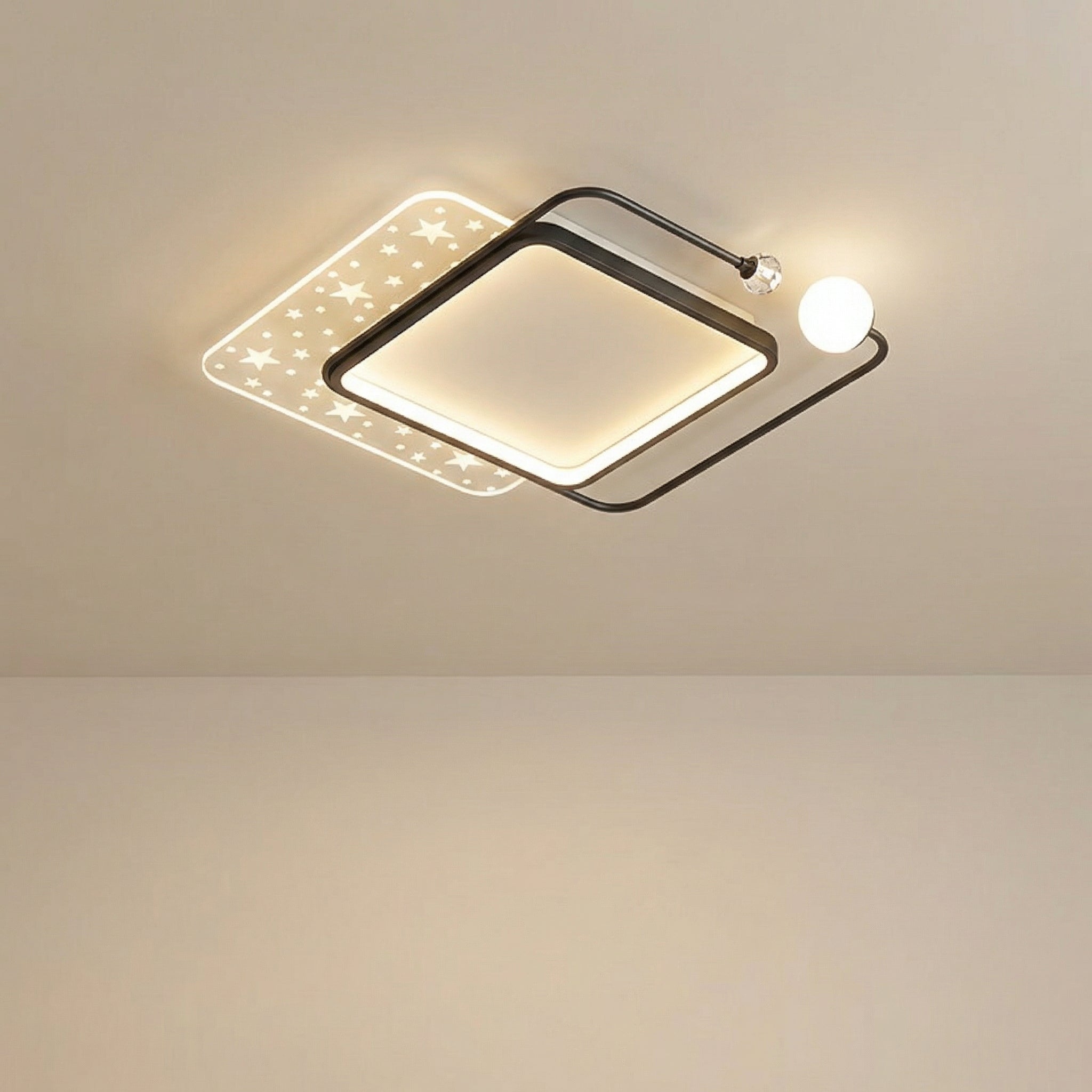 Plafonnier LED carré à boule 52 cm | Ormexis