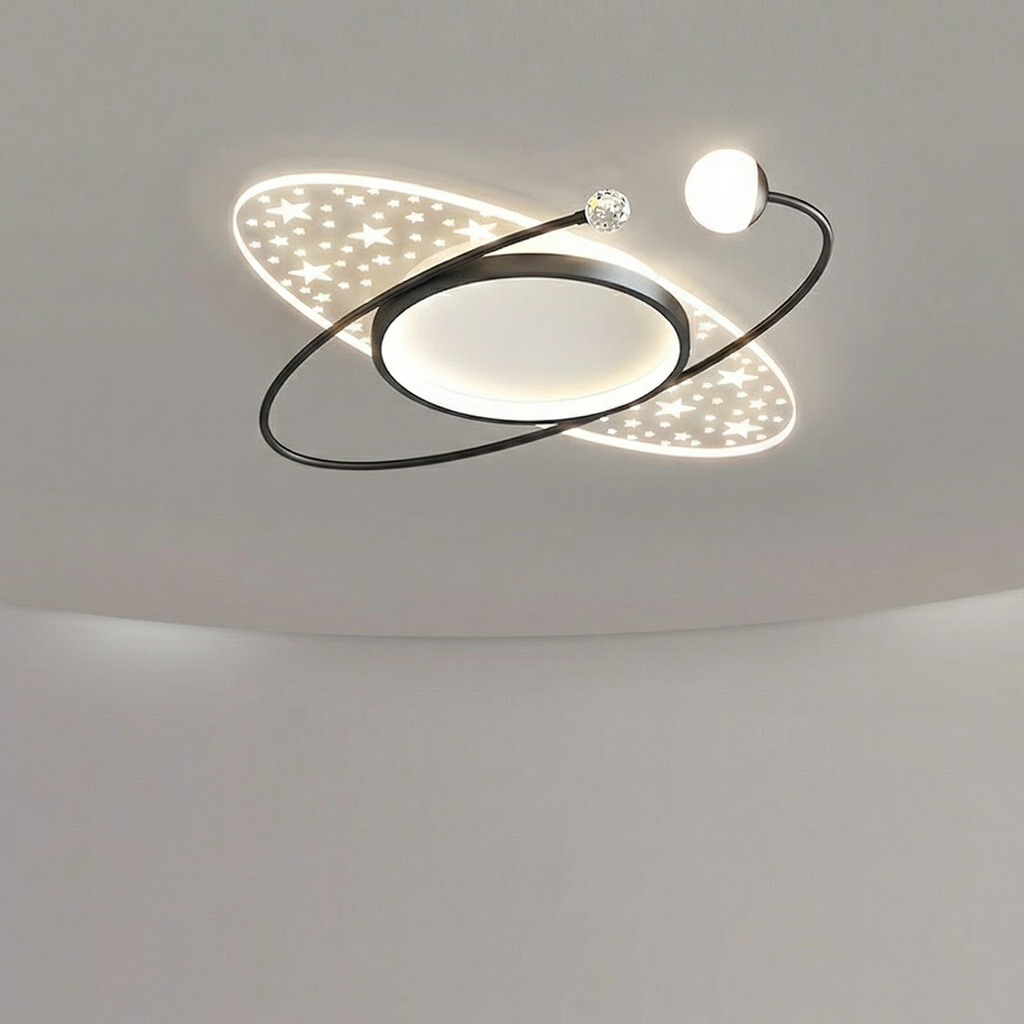 Plafonnier LED ovale en forme d’étoile et d’orbite | Ormexis