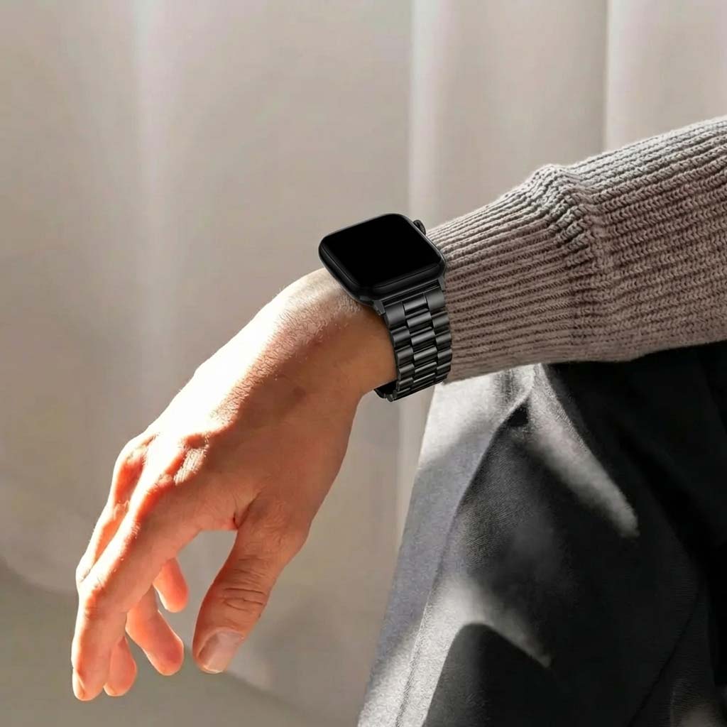 Apple Watch用プレジデンシャルブラックスチールバンド
