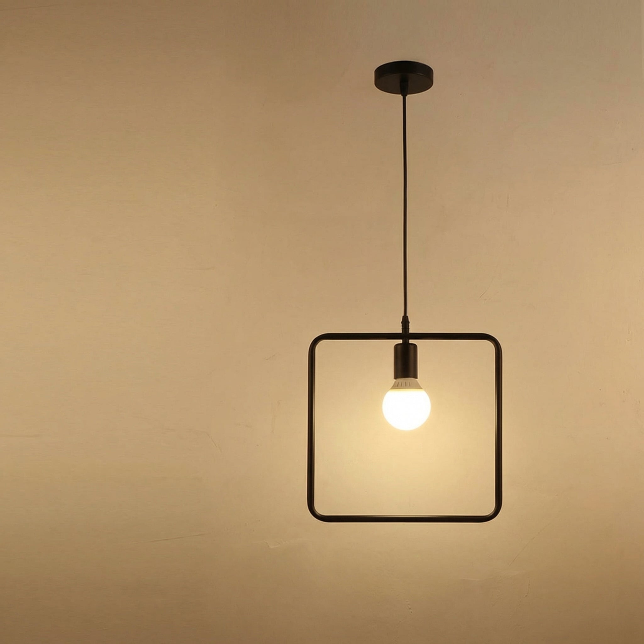 Luminária pendente quadrada preta nórdica | Ormexis